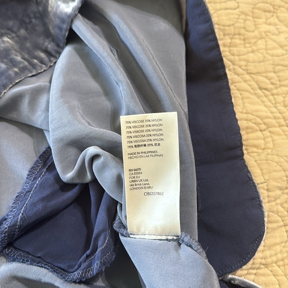 Anthropologie Slate Blue Melody Velvet Tunic Dress - Picture 12 of 14